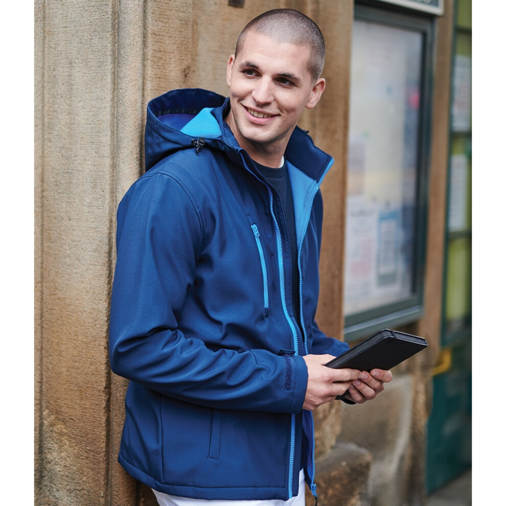 Regatta (3Xl, French Blue/Navy) Mens Venturer Hooded Soft Shell Jacket