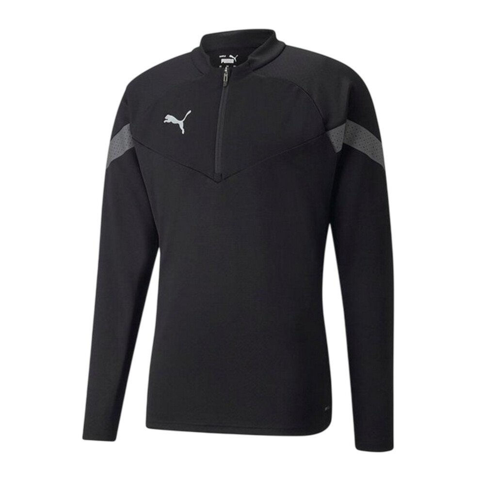 Puma (M, Black Print) Mens Teamfinal Quarter Zip Training Track Top