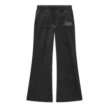 (10 UK, Jet Black) Guess Womens/Ladies Velour Flared Tracksuit Bottoms