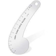 Vary Form Curve Ruler 12Inch Solid Metal French Curve Hip Curve Ruler for Measuring Sewing Design Making
