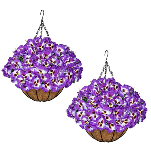 2 Sets of Artificial Plant Hanging Baskets 1