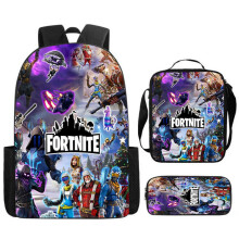 (50, Backpack) Fortnite Backpack Set Kids School Bag with Lunch Bag and Pencil Case for Boys Girls Student Daily Use