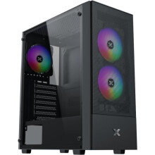 PC-Gehäuse Mittel Tower ohne Netzteil - XIGMATEK HERO II Air 3F (Schwarz) - ATX/Micro ATX - 3x120mm FRGB - Mesh - USB 3.0/2.0