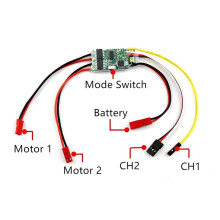 2X Two-Way Bidirectional 5A ESC Brushed Speed Controller Dual Way ESC 2S-3S Lipo for RC Model Car Boat Tank Spare Parts
