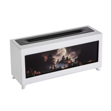 220ml Haunted Castle Humidifier Flame Fireplace Aromatherapy Diffuser Essential Oil Humidifier for Home Office B EU Plug