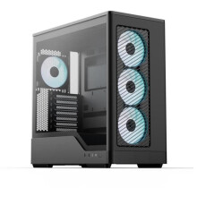 PC-Gehäuse ohne Netzteil - AEROCOOL - D520A-BK V1 - Mid Tower - ATX-Format - 4x120mm A-RGB - Schwarz