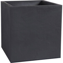 Blumentopf - VOLCANIA - Kunststoff - Anthrazitgrau - Quadratisch - 39,5x39,5xH43,5cm - 31L - Steinoptik - EDA