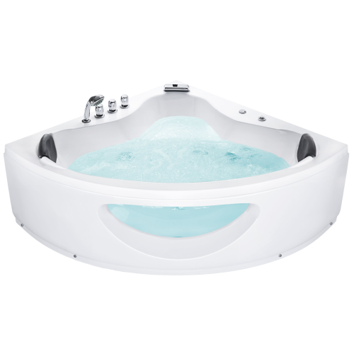 Beliani Corner Hot Tub with LED TOCOA 1900 x 1380 mm White