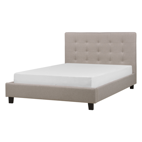 Beliani Bed Fabric LA ROCHELLE 140 x 200 cm (EU Double) Light Grey