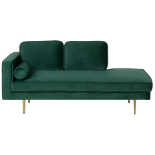 Left-Hand Chaise Longue MIRAMAS Velvet Emerald Green