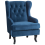 Beliani Wingback Chair ALTA Velvet Dark Blue 1