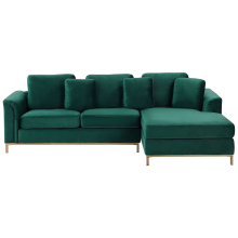 Corner Sofa 4 Seater OSLO Velvet Dark Green Left Hand