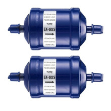 2 Pcs Flow Filter Drier for Heat Pump Refrigerant Filter Drier Ek-083s Single Liquid 3/8 Sweat for Cool Air