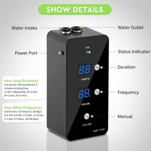 Reptile Humidifier, Misting System for Reptile Terrariums, Automatic Misting System with Adjustable Spray Nozzles 2