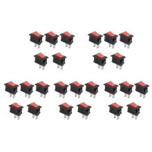 25PCS aan-Uit KCD11 2Pin 2P Zwart Rood Boot Auto Tuimelschakelaar 3A 250V 6A 125V AC Knop KCD1-11 10X15 10X15 KCD117