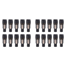 20 Stück 3-Polige True-Locking-Steckverbinder, Buchse, NAC3FX-W, NAC3MX-W, PA66-Material, IP65-Klasse, Wasserdicht
