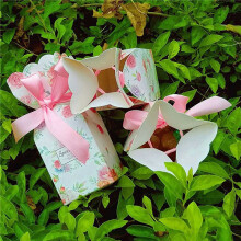 100 Pièces Motif Floral Bonbons Boîtes de Mariage Douche Nuptiale Bébé Fête D'Anniversaire Faveur Boîte-Cadeau avec 100 Pièces Ruban Rose Clair