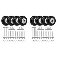 8pcs Luggage Suitcase Replacement Wheels,Swivel Caster Wheels Bearings Repair Kits Luggage Replacement Wheels 40mmx18mm