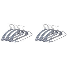 Cintre Antidérapant Argenté Sans Chocs D'Épaule, Cintre pour Chandail, Cintre pour T-Shirt, Cintre pour Costume avec Barre de Pantalon, Lot de 20