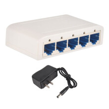 10X 5-Port Daten-, Netzwerk-Hub, Desktop-Ethernet-Splitter, Plug & , Abgeschirmte , LüFterlos, Leise