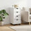 VidaXL vidaXL Rolling Cabinet White 34 x 39 x 65.5 cm Solid Pine Wood 1