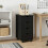 VidaXL vidaXL Rolling Cabinet Black 34 x 39 x 65.5 cm Solid Pine Wood 1