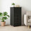 VidaXL vidaXL Rolling Cabinet Black 53 x 39 x 103 cm Solid Pine Wood 1