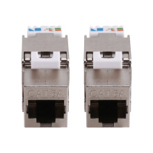 2 Stuks Cat6 Jack Connector Module Cat6 RJ45 STP Tool-Less Type Zinklegering Module voor 22 Tot 26 AWG Kabel