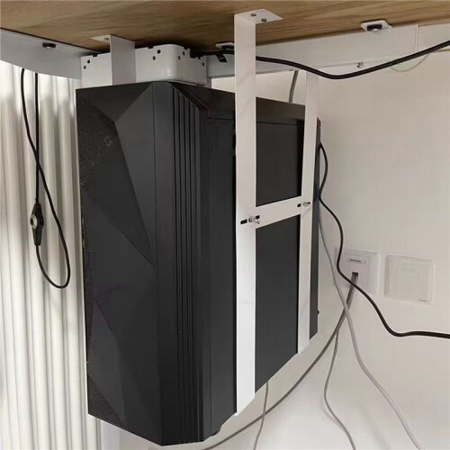 2 Set Under Desk PC Mount Bracket for Computer Case Computer Mainframe Hanger Host Box Stand Bracket Rack White