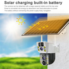 2X 8MP 4K HD Solar 4G Sim Doppelobjektiv V380pro Security IP-Kameras mit Geringem Stromverbrauch, PIR-Personenerkennung für Den Außenbereich