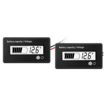 Indicateur de Tension de Batterie pour Chariot de 12v 24v 36v 48v, Moniteur de Capacité de Batterie Lithium-Ion (Blanc)