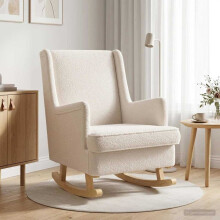 vidaXL Schaukelstuhl Creme 62 x 80 x 85 cm Bouclé