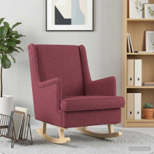 vidaXL Schaukelstuhl Weinrot 62 x 80 x 85 cm Stoff