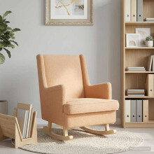 vidaXL Schaukelstuhl Beige 62 x 80 x 85 cm Bouclé