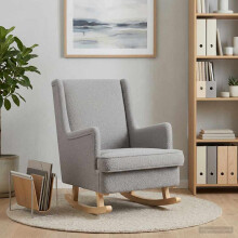vidaXL Schaukelstuhl Hellgrau 62 x 80 x 85 cm Bouclé