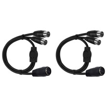 2X MIDI-DIN-5-Pin-Splitter-Y-Adapterkabel, Din-5-Pin-Stecker auf Dual-2-Buchse, Audio-MIDI-Adapter-Verlängerungskabel