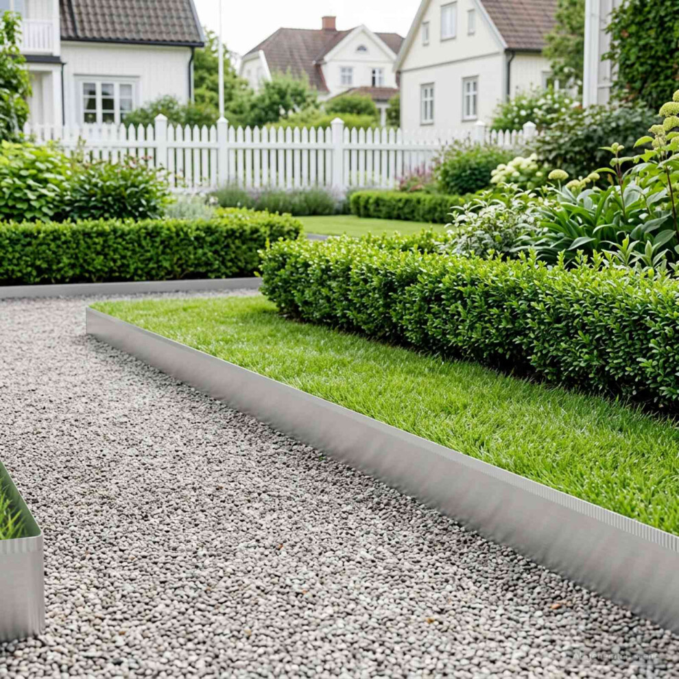 Vidaxl Grau Rasenkante 5 M X 10 Cm Verzinkter Stahl Silber - Image 3