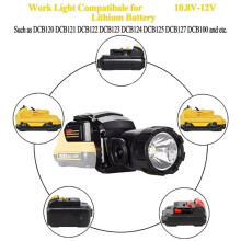 Lampe Torche Rotative Rechargeable à LED pour Batterie Li-Ion pour 10,8 V-12 V DCB124 DCB120 DCB123