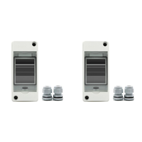 2X HT-2 IP65 Waterproof Distribution Breaker Box Panel Installation 2 WAY PC Outdoor Electrical MCB Solar Junction Box 1
