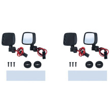 4X RC Car Rearview Lens Mirror with LED Lights for 1/10 Axial SCX10 II III RC Crawler Car Simulated Decorations Parts