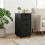 VidaXL vidaXL Rolling Cabinet Black 34 x 39 x 65.5 cm Solid Pine Wood 3