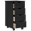 VidaXL vidaXL Rolling Cabinet Black 34 x 39 x 65.5 cm Solid Pine Wood 4