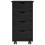VidaXL vidaXL Rolling Cabinet Black 34 x 39 x 65.5 cm Solid Pine Wood 5