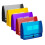 5Pack A4 Plastic File Wallet Envelope Expanding File Folder& Label Pocket Clear Colored Waterproof for Office Home 1