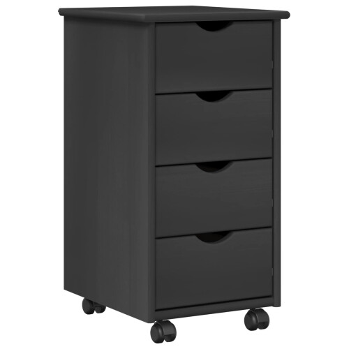 VidaXL vidaXL Rolling Cabinet Grey 34 x 39 x 65.5 cm Solid Pine Wood 1