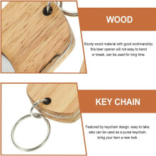 60Pack Wood Bottle Opener Wooden Keychain Bottle Openers Blanks Wood Engraving Key Chains Key Tag for Home Kitchen Party