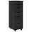 VidaXL vidaXL Rolling Cabinet Black 34 x 39 x 93.5 cm Solid Pine Wood 2