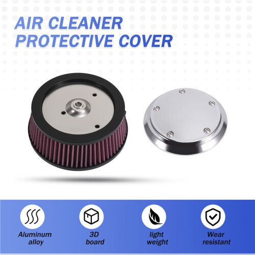 Air Cleaner Cover & 3-Hole Red Filter Element for  Dyna Softail Touring 2