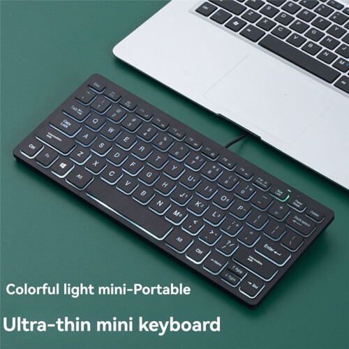 Compact Wired Keyboard for Laptops -  External Keyboard with USB Connection, Ideal for Home and Office Use A 2