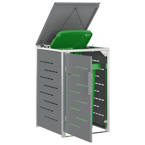 VidaXL vidaXL Mülltonnenbox für 1 Behälter 240L Grau 2